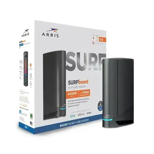 ARRIS SURFboard G34 DOCSIS 3.1 Wi-Fi 6 AX3000 Cable Modem Router Combo 4Gbps