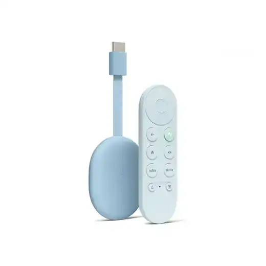 Chromecast w/ Google TV 4K Streaming Stick with Voice Search Sky Blue GA01923-US