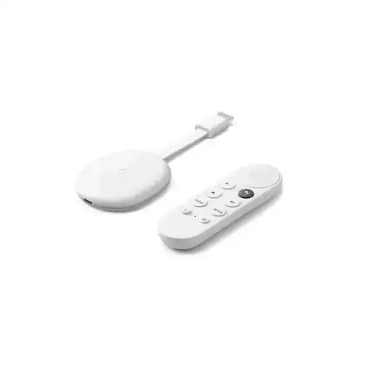 Google Chromecast with Google TV 4K Snow GA01919-US w/ Remote & Adapter