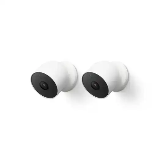 Google Nest Cam 2-Pack - Outdoor or Indoor | Battery Wireless Indoor and Outdoor Security Camera for Home Security Cameras - Snow