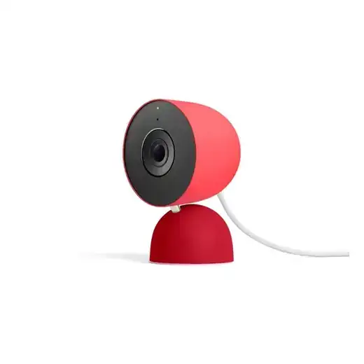 Google Nest Cam Indoor (Wired, 3rd Gen) - Indoor Security Camera with 2K Video - Works with Google Home - With Gemini - Berry