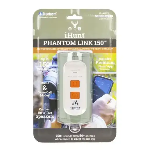 iHunt IHP150 Phantom Link 150 Bluetooth Speaker Optimized For Game Calling w/iHunt Mobile App, Waterproof, 750 Preloaded Calls