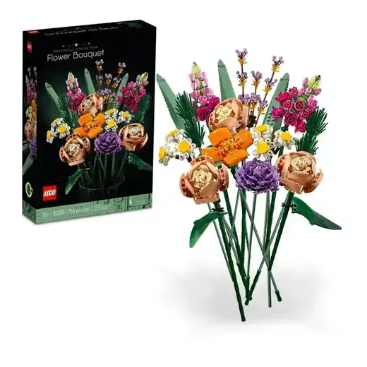 LEGO Botanicals Flower Bouquet Building Set - Artificial Flowers for Decoration for Home and Display, Ages 18+ - Small Fake Flowers for Table, Desk