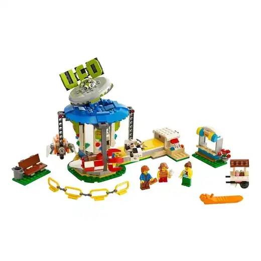 LEGO Creator Fairground Carousel 31095 Space-Themed Building Kit (595 Pieces)