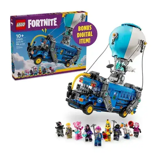 LEGO Fortnite Battle Bus - Collectible Fortnite Toy for Kids, Boys and Girls, Ages 10+ - Pretend Play Set with 9 Minifigures from Video Game - Gift