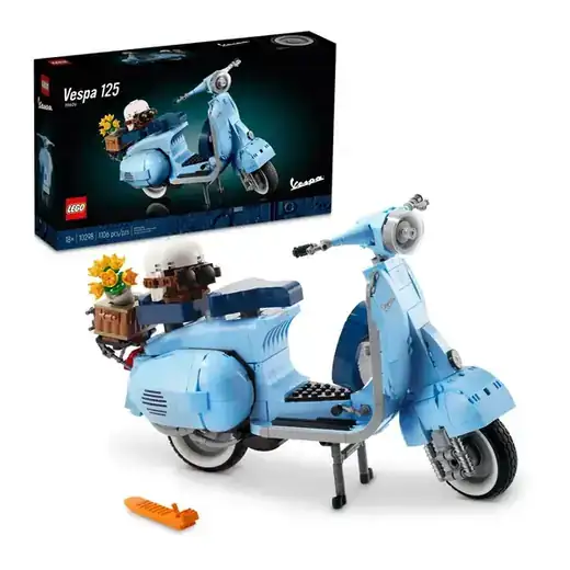 LEGO Icons Vespa 125 Model Building Kit - Vintage Italian Scooter DIY Craft Kit for Adults, Ages 18+ - Unique Gift Idea - Includes Kickstand for Easy