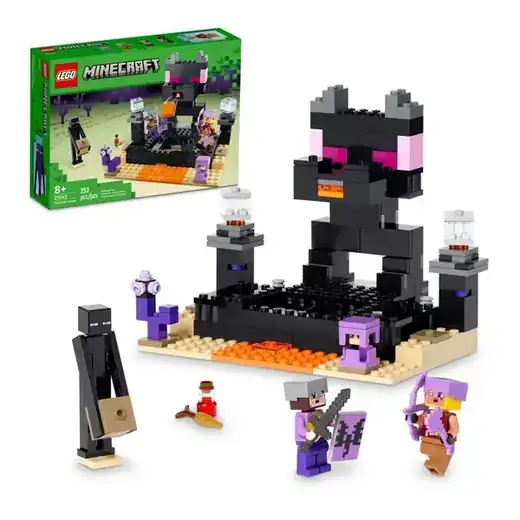 LEGO Minecraft The End Arena, Ender Dragon Battle Set, Multiplayer Set Includes Mobs, Shulker and Enderman, Minecraft Gift and Educational Toy for