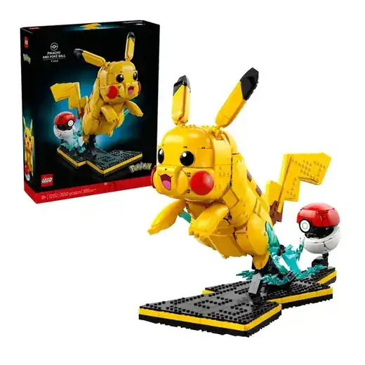 LEGO Pokémon Pikachu and Poké Ball - Collectible Building Sets for Adults, Ages 18+ - Pokémon Figure for Display - Desk, Shelf or Office Decor - Gift