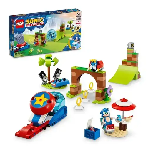 LEGO Sonic the Hedgehog Sonic’s Speed Sphere Challenge Building Toy Set, Sonic Playset with Speed Sphere Launcher and 3 Sonic Figures, Fun Birthday