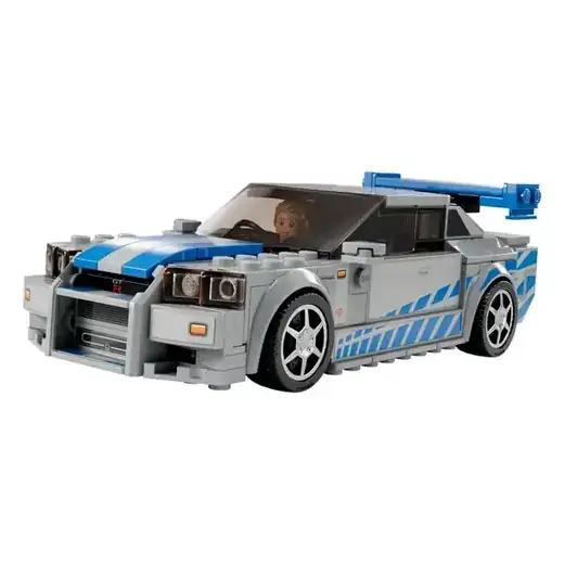 LEGO Speed Champions 2 Fast 2 Furious Nissan Skyline GT-R (R34) 76917 Race Car Toy Model Building Kit, Collectible with Racer Minifigure, 2023 Set