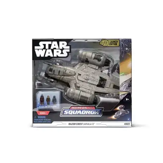 Star Wars Micro Galaxy Squadron Razor Crest - 7 inch Starship Class Vehicle with Three 1 inch Micro Figure Accessories