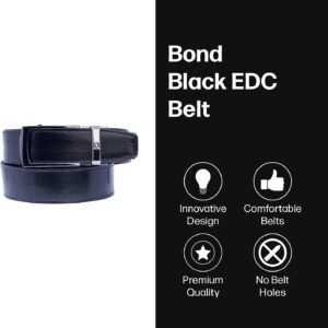 Men's Belt, Nexbelt EDC Bond CCW Black Leather Gun Tactical Ratchet Belt for Concealed Carry