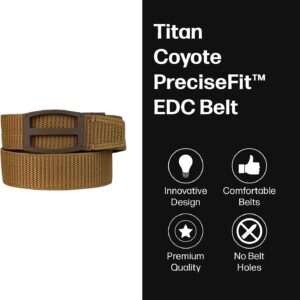 Nexbelt Tactical Ratchet EDC Titan Gun Belt - Cut to Fit Gun Belt for Men - PreciseFit Nylon Reinforced Belt with 1 1/2" Width Strap - Tan