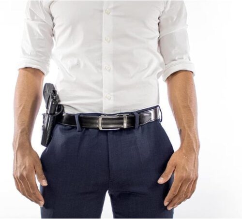 Men's Belt, Nexbelt EDC Bond CCW Black Leather Gun Tactical Ratchet Belt for Concealed Carry