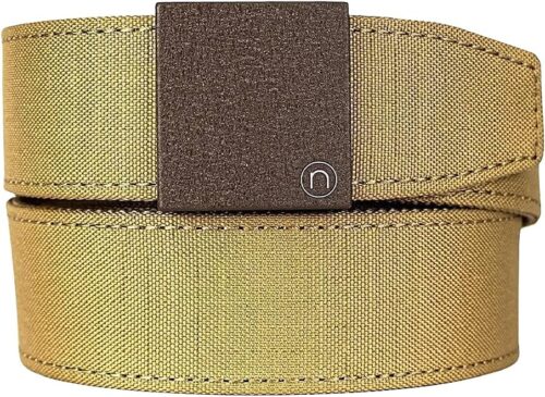Nexbelt Tactical Ratchet EDC Supreme Appendix Gun Belt - OWB or IWB Gun Belt for Men with up to 50" Waist - CCW Nylon Sweat Resistant Belt - CCW Belt with 1 1/2" Width Strap - Coyote