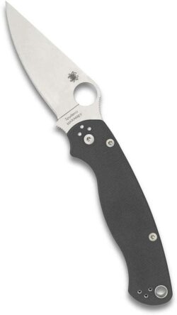 Spyderco Para Military 2 Signature Maxamet Knife with 3.42" Steel Blade and Durable Dark Gray G-10 Handle - PlainEdge - C81GPDGY2