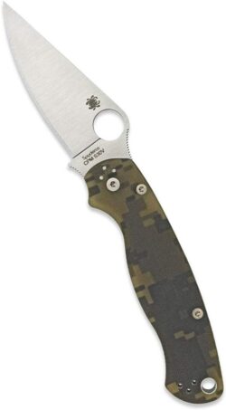 Spyderco Para Military 2 Signature Camo Knife with 3.42" CPM S45VN Steel Blade and Durable G-10 Handle - PlainEdge - C81GPCMO2