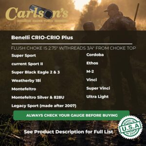 Carlsons Choke Tubes 12 Gauge Compatible for Benelli Crio Plus | Blued Steel | Cremator Non-Ported Waterfowl Choke Tube | Made in USA