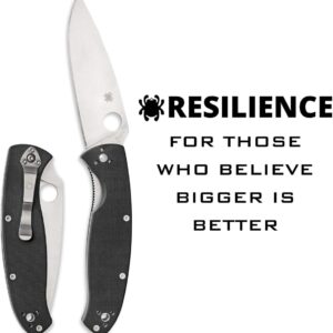 Spyderco Resilience Folding Pocket Knife with 4.20" 8Cr13MoV Stainless Blade and G-10 Handle - PlainEdge - C142GP