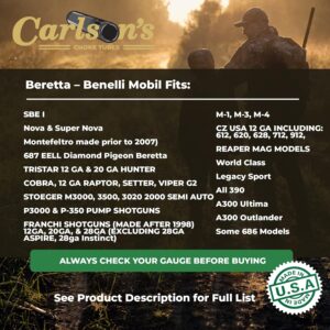 Carlsons Choke Tubes 12 Gauge for Beretta Benelli Mobil | Stainless Steel | Cremator Ported Waterfowl Choke Tube | Made in USA