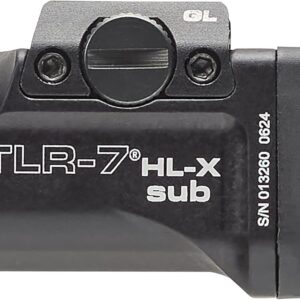 Streamlight 69503 TLR-7 HL-X sub USB 1000-Lumen Rechargeable Rail-Mounted Weapon Light Designed Exclusively for Glock 43X/48 MOS, 43X/48 Rail, Includes Mounting Kit with Keys, Black