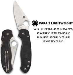 Spyderco Para 3 Lightweight Signature Knife with 2.58" Stainless Steel Blade and Durable FRN Handle - PlainEdge - C223