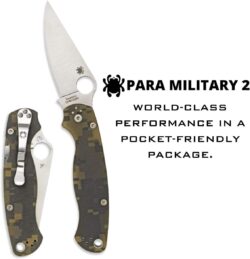 Spyderco Para Military 2 Signature Camo Knife with 3.42" CPM S45VN Steel Blade and Durable G-10 Handle - PlainEdge - C81GPCMO2