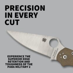 Spyderco Para Military 2 Signature Knife with 3.47" CPM Cru-Wear Steel Blade and Premium Micarta Handle - PlainEdge - C81MPCW2