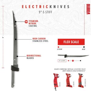 BUBBA E-STIFF Electric Fillet Blade with Ti-Nitride Coated Hollow Stainless Steel Non-Stick Reciprocating Construction for Fishing and Outdoors