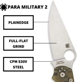 Spyderco Para Military 2 Signature Camo Knife with 3.42" CPM S45VN Steel Blade and Durable G-10 Handle - PlainEdge - C81GPCMO2