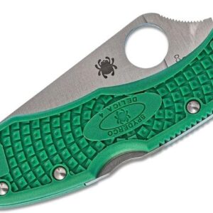 Spyderco Delica 4 Lightweight 7.15" Signature Folding Knife with 2.90" Flat-Ground Steel Blade and High-Strength FRN Handle - PlainEdge Grind