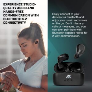 AXIL XCOR PRO Wireless Earbuds Bluetooth — HearPRO Buds with Touch Control — Bluetooth Enhancement — Hearing Protection — Dust & Water Resistant — Wind Resistant True Wireless Earbuds.